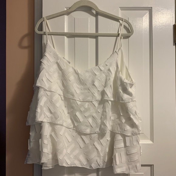 NWT! Anthropologie Amadi White Ruffled Tank - Picture 4 of 5